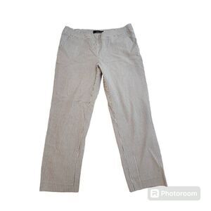 AMANDA & CHELSEA Pants CONTEMPORARY-FIT Gray White  Ankle 10
